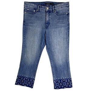 Lauren Ralph Lauren Straight Crop‎ 12P 32X22 Blue Jean Skinny Embroidered